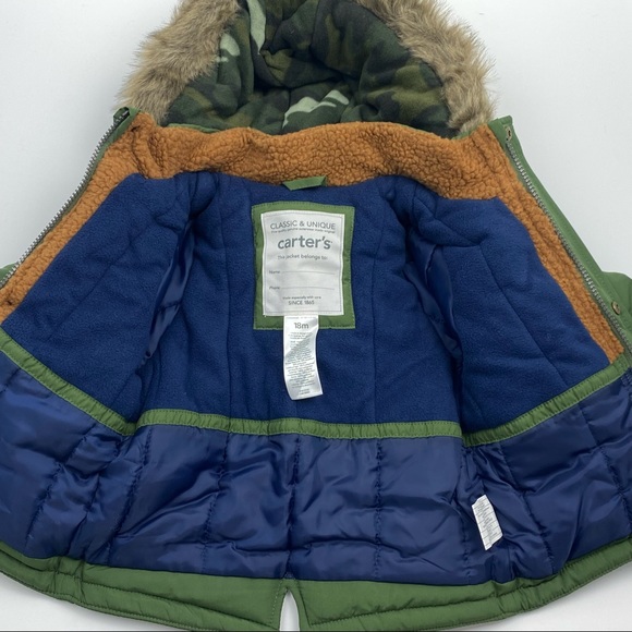 Carter’s Baby Boys Hooded Parka Jacket/Coat NWT - Picture 5 of 8